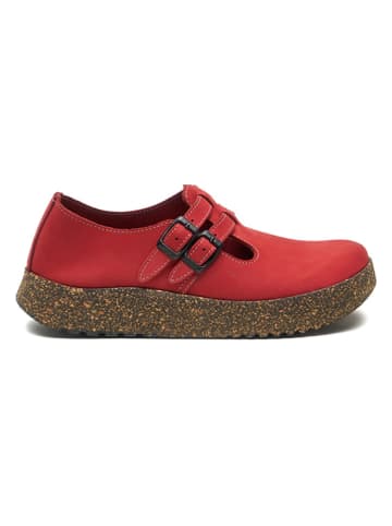Comfortfusse Leren instappers rood