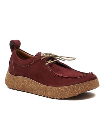 Comfortfusse Leder-Schnürschuhe in Bordeaux