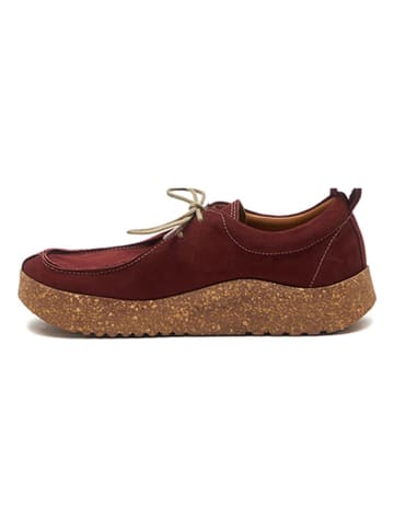 Comfortfusse Leder-Schnürschuhe in Bordeaux