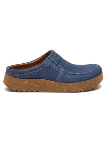 Comfortfusse Leren clogs donkerblauw