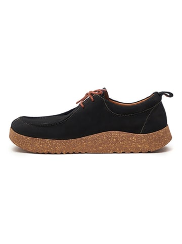 Comfortfusse Leren veterschoenen zwart