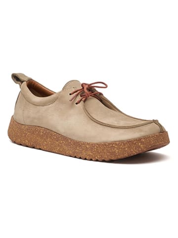 Comfortfusse Leren veterschoenen beige