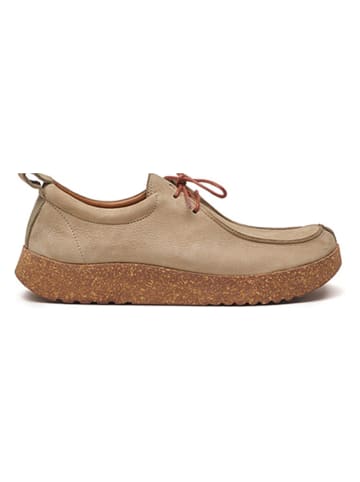Comfortfusse Leren veterschoenen beige