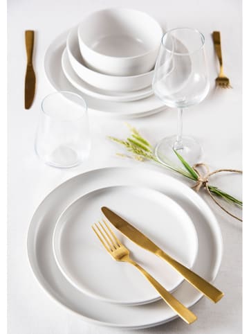 Trendy Kitchen by EXCÉLSA 12-częściowy zestaw talerzy "Nordic" w kolorze białym