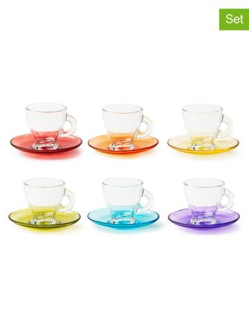 Trendy Kitchen by EXCÉLSA 6er-Set: Espressotassen "Istanbul" in Bunt/ Transparent - 90 ml