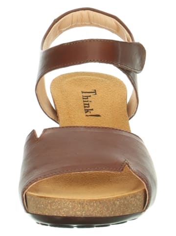 Think! Leren haksandalen "Traudi" bruin