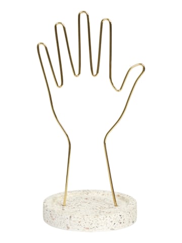 THE HOME DECO FACTORY Schmuckhalter "Terrazzo" in Gold/ Beige - (H)28 x Ø 16 cm