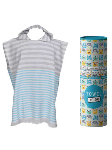 Towel to Go Poncho in Grau/ Hellblau - (L)60 x (B)58 cm