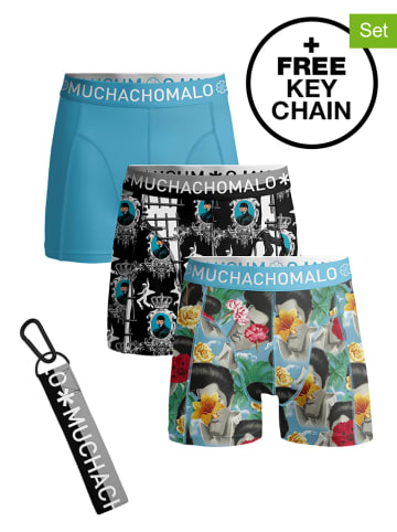Muchachomalo 3-delige set: boxershorts lichtblauw/meerkleurig