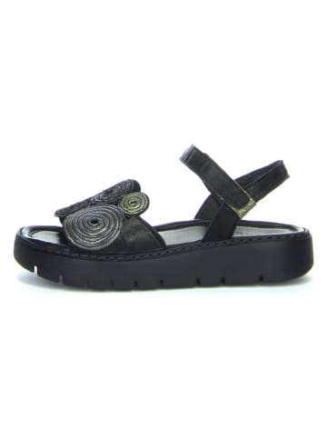 Think! Leder-Sandalen "Sing" in Schwarz