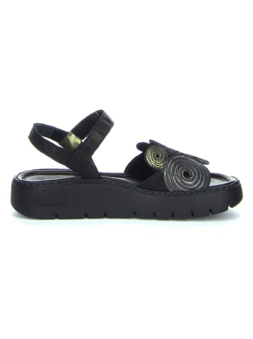 Think! Leder-Sandalen "Sing" in Schwarz