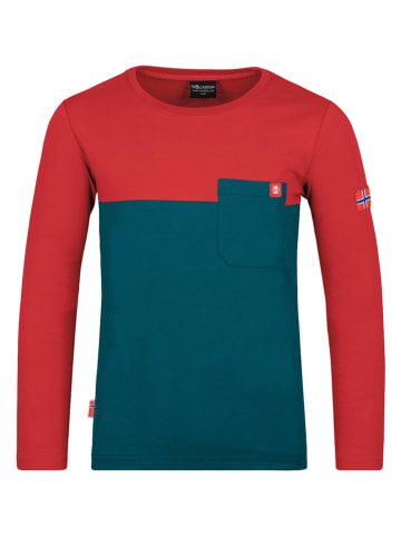 Trollkids Functioneel shirt "Bergen" petrol/rood