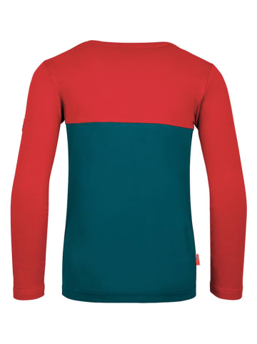 Trollkids Functioneel shirt "Bergen" petrol/rood