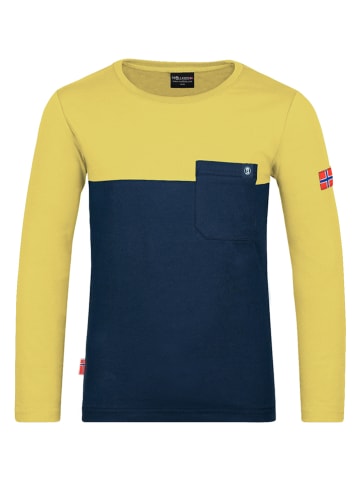 Trollkids Koszulka funkcyjna "Bergen" w kolorze żółto-granatowym