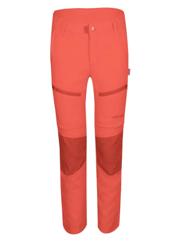 Trollkids Spodnie trekkingowe Zipp-Off "Nordfjord" - Slim fit - w kolorze pomarańczowym