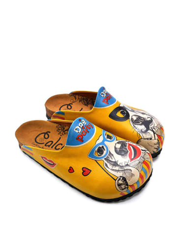 Calceo Clogs in Senf/ Bunt