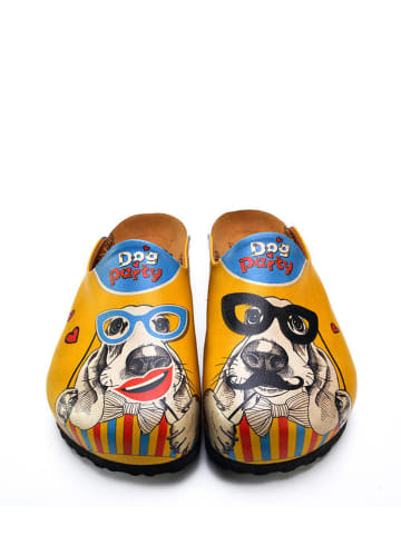 Calceo Clogs mosterdgeel/meerkleurig