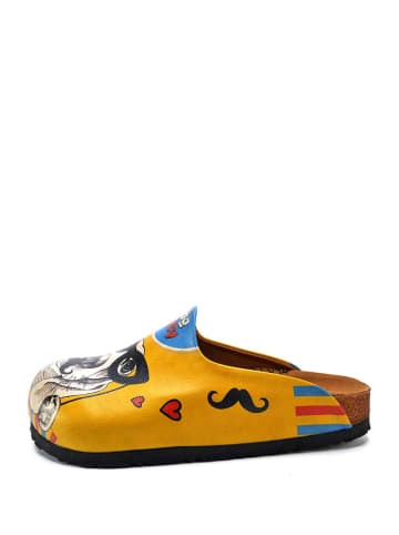 Calceo Clogs mosterdgeel/meerkleurig