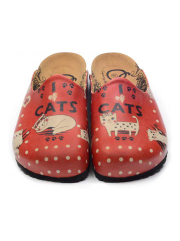 Calceo Clogs in Bunt/ Rot