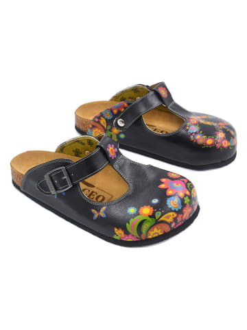 Calceo Clogs in Schwarz/ Bunt