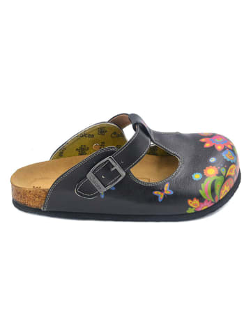 Calceo Clogs in Schwarz/ Bunt