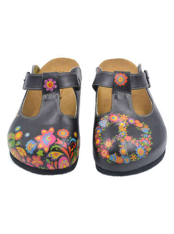 Calceo Clogs in Schwarz/ Bunt