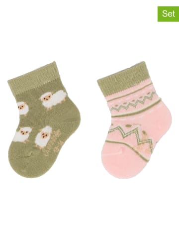 Sterntaler 2er-Set: Baby-Socken in Rosa/ Grün