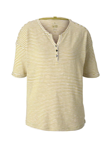 Tom Tailor Shirt olijfgroen/wit