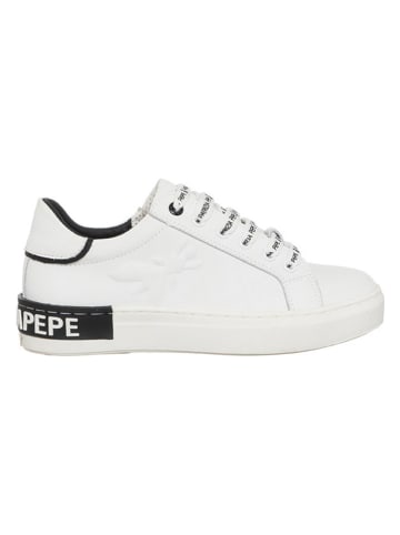 Patrizia Pepe Skórzane sneakersy w kolorze biało-czarnym