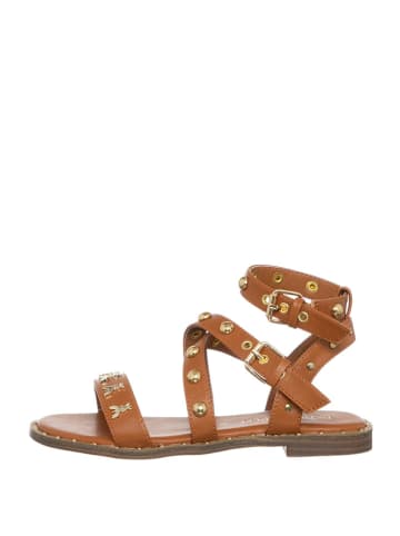 Patrizia Pepe Leder-Sandalen in Hellbraun