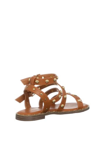 Patrizia Pepe Leder-Sandalen in Hellbraun