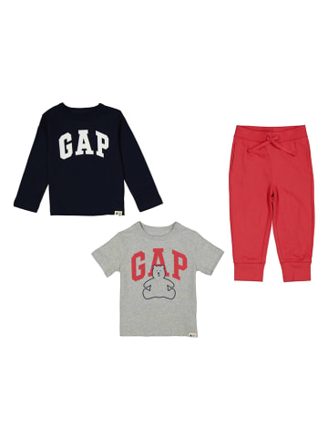 GAP 3-delige outfit grijs/rood/donkerblauw