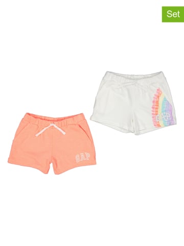 GAP 2er-Set: Shorts in Weiß/ Orange