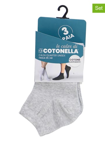 COTONELLA 3er-Set: Socken in Hellgrau