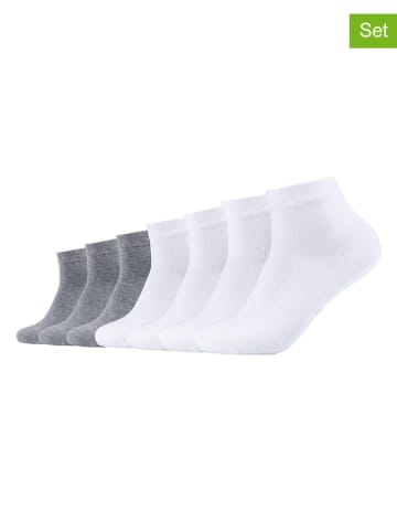 Camano 7er-Set: Socken in Grau/ Weiß