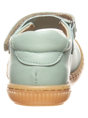 kmins Skórzane baleriny w kolorze turkusowym z paskiem