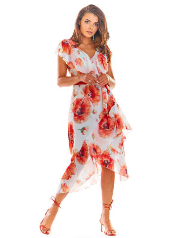 Awama Kleid in Rot/ Weiß