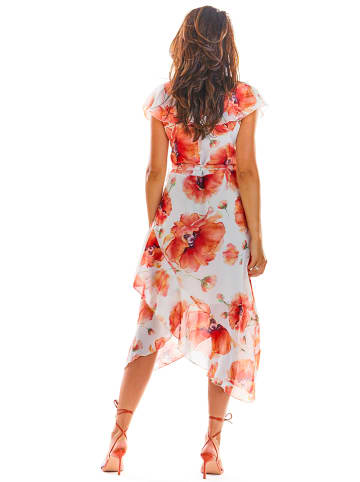 Awama Kleid in Rot/ Weiß