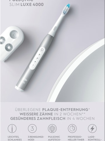 Oral-B Schallzahnbürste "Oral-B Pulsonic Slim Luxe 4000" in Silber