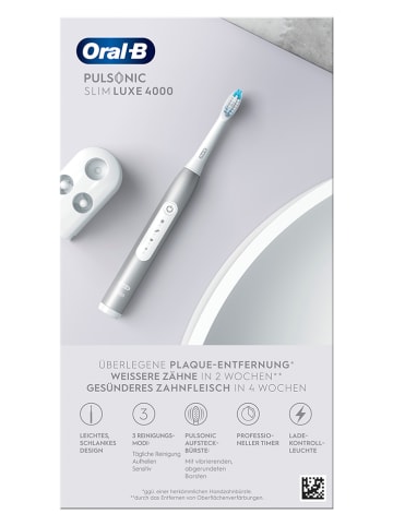 Oral-B Schallzahnbürste "Oral-B Pulsonic Slim Luxe 4000" in Silber