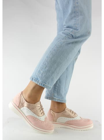 Sixth Sens Schnürschuhe in Rosa/ Gold