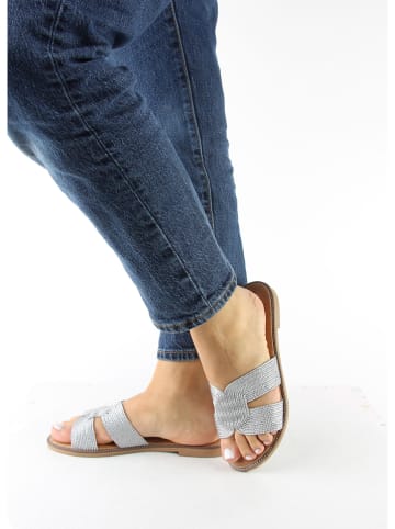 Sixth Sens Slippers zilverkleurig