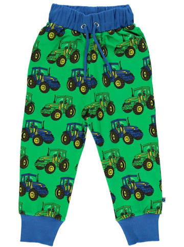 Småfolk Spodnie dresowe "Tractor" w kolorze zielonym