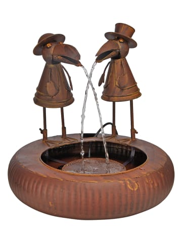 Garden Hero Fontanna "2 Raven" w kolorze brązowym - wys. 43 x Ø 46 cm