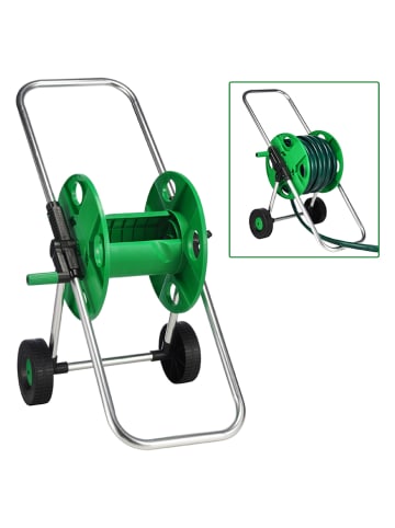 Garden Hero Tuinslangwagen groen/zilverkleurig - (B)48 x (H)69 x (D)40 cm