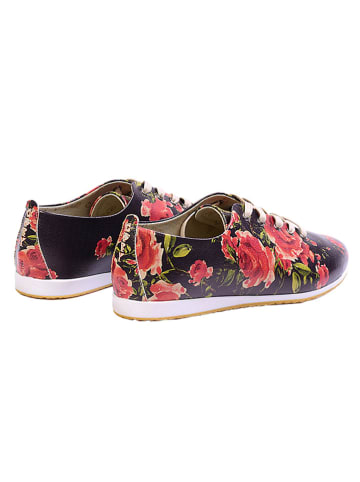 Goby Leder-Sneakers in Schwarz/ Rot