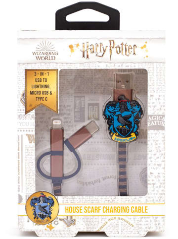 Thumbs Up 3in1-Ladekabel "Hogwarts Ravenclaw" in Blau/ Gold - (L)80 cm