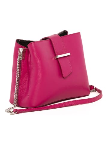 Mia Tomazzi Skórzana torebka "Cipria" w kolorze różowym - 21 x 17 x 10 cm