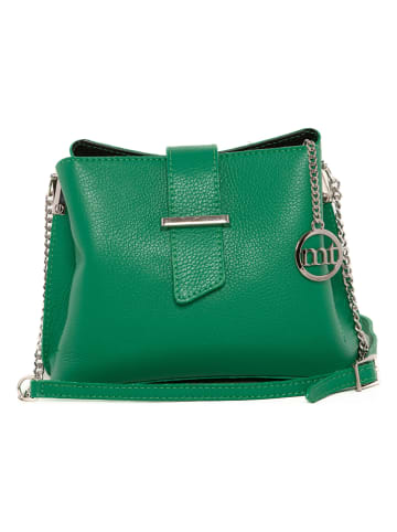 Mia Tomazzi Skórzana torebka "Cipria" w kolorze zielonym - 21 x 17 x 10 cm