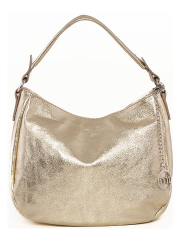 Mia Tomazzi Leder-Schultertasche "Molise" in Gold - (B)30 x (H)20 x (T)8 cm